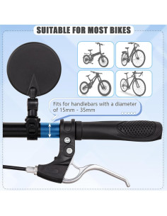 Espejos Convexos para Bicicleta TAGVO - 2 Pack Ajustables 2