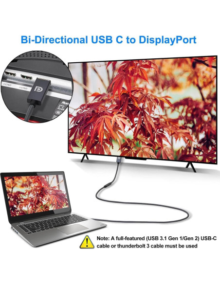 Adaptador USB C hembra a DisplayPort macho Elebase 4K 60Hz