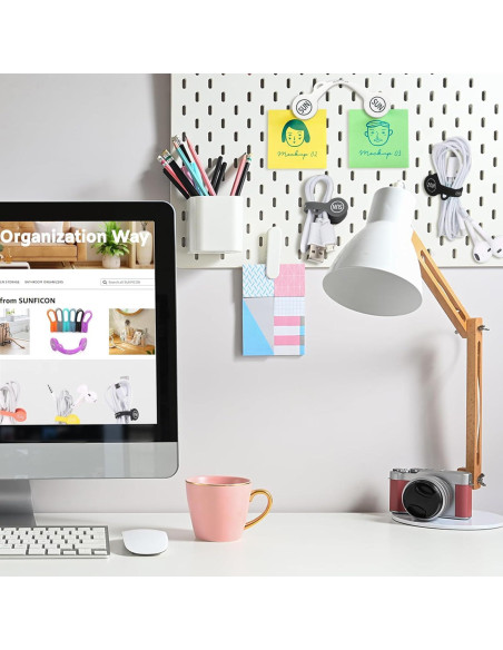 Clips Magnéticos para Cables SUNFICON - Paquete de 5 Blancos