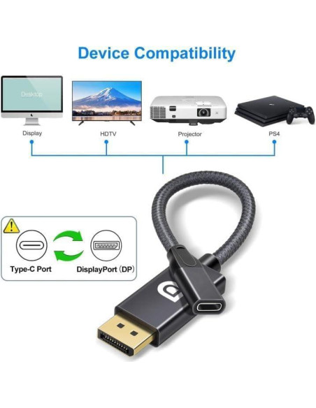 Adaptador USB C hembra a DisplayPort macho Elebase 4K 60Hz