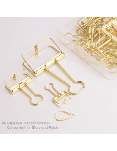 Set de 38 Clips de Papel Dorados VENCINK - Variados 2