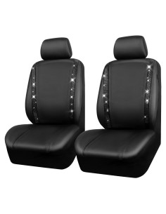 Funda de Asiento de Coche CAR PASS Negra con Brillantes 2 Pzs