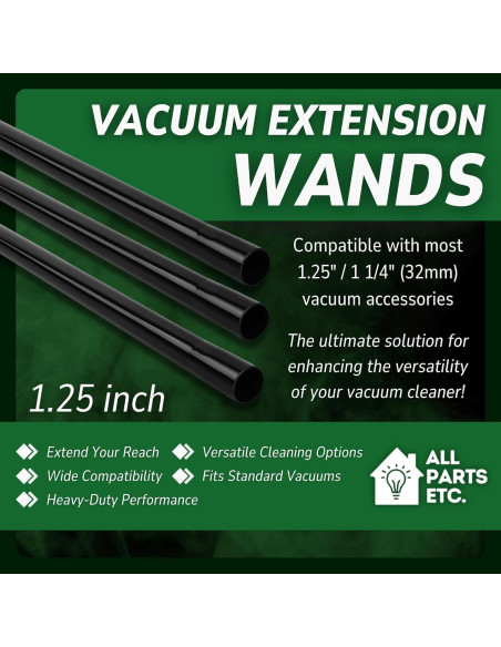 Varillas de Extensión para Aspiradoras ALL PARTS ETC. 40cm 3 Piezas