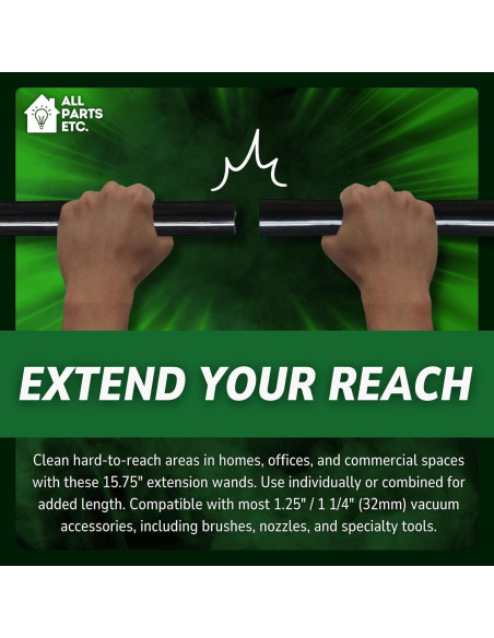 Varillas de Extensión para Aspiradoras ALL PARTS ETC. 40cm 3 Piezas