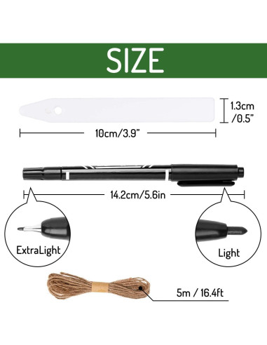 Etiquetas de Jardín Whaline 200 Pcs Blancas 10 CM Impermeables