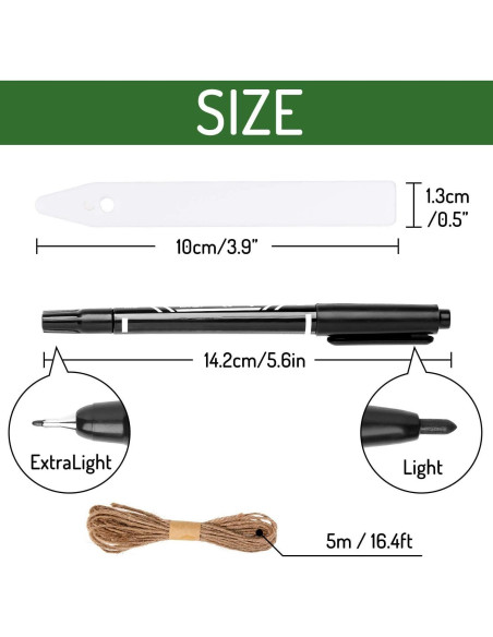 Etiquetas de Jardín Whaline 200 Pcs Blancas 10 CM Impermeables