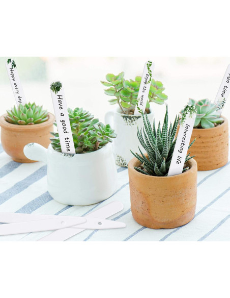 Etiquetas de Jardín Whaline 200 Pcs Blancas 10 CM Impermeables