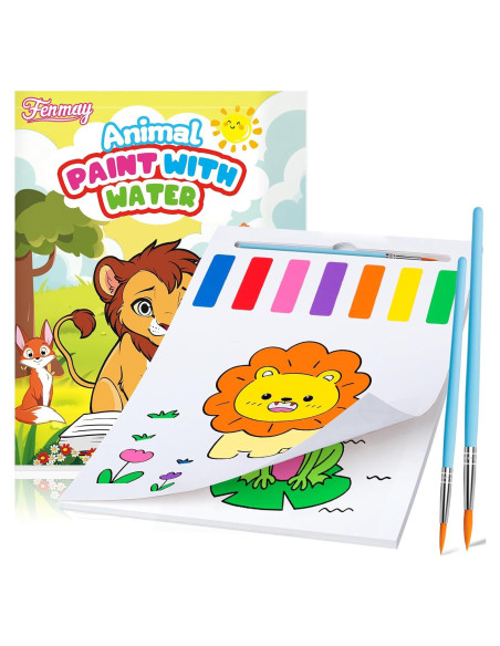 Libro para Pintar con Agua Fenmay - Acuarela para Niños 3-8 Años