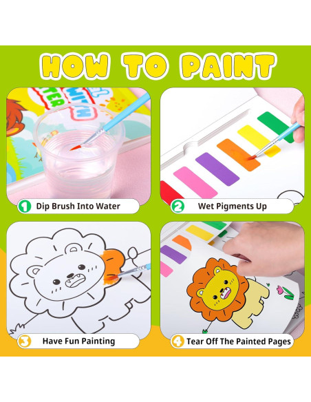 Libro para Pintar con Agua Fenmay - Acuarela para Niños 3-8 Años