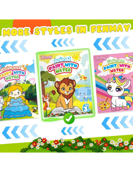 Libro para Pintar con Agua Fenmay - Acuarela para Niños 3-8 Años