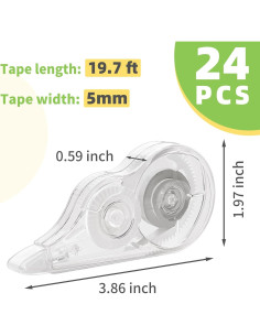 Cinta Correctora Transparente JEFURE 24 Pcs 600 cm Resistente 2