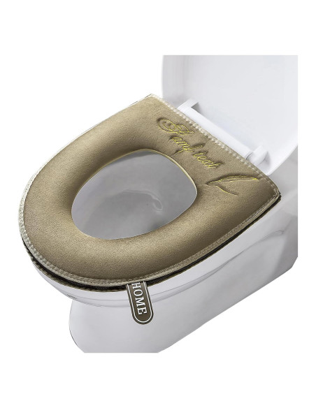 Almohadilla de Asiento de Inodoro Calentada Timecity Marrón 43x37cm