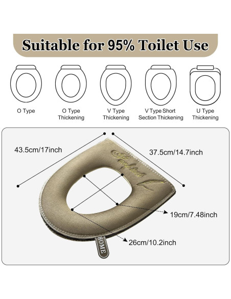 Almohadilla de Asiento de Inodoro Calentada Timecity Marrón 43x37cm