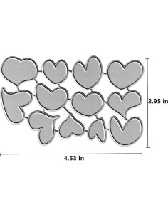 12 Troqueles de Corte Corazón AHTOLS para Scrapbooking 2