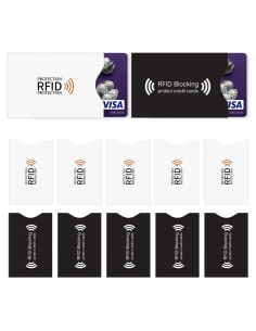 10 Fundas Bloqueadoras RFID RWSEFK para Tarjetas de Crédito y Débito
