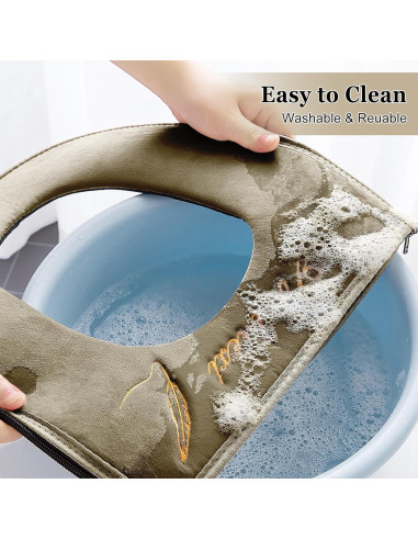 Almohadilla de Asiento de Inodoro Calentada Timecity Marrón 43x37cm