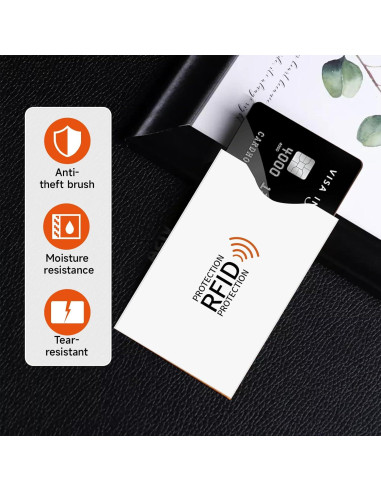 10 Fundas Bloqueadoras RFID RWSEFK para Tarjetas de Crédito y Débito