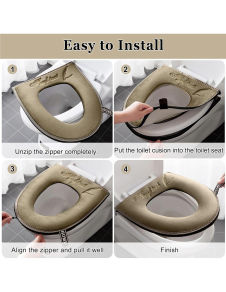 Almohadilla de Asiento de Inodoro Calentada Timecity Marrón 43x37cm