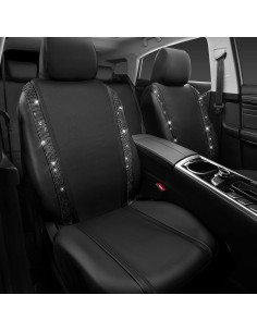 Funda de Asiento de Coche CAR PASS Negra con Brillantes 2 Pzs 2