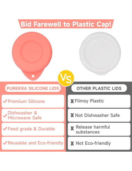 2 Tapas de Silicona Reutilizables 48mm Purekra para Botellas