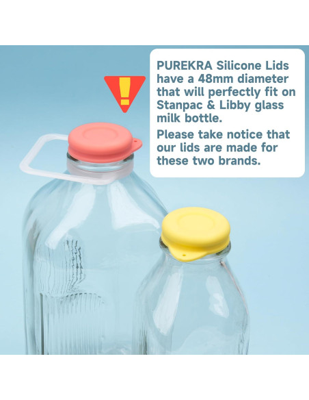 2 Tapas de Silicona Reutilizables 48mm Purekra para Botellas