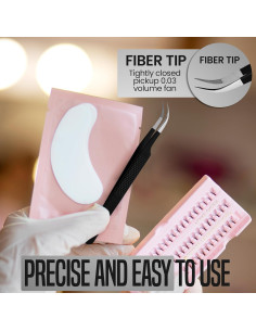 Juego de Pinzas para Extensiones de Pestañas Khadmi Impex - 3 Pinzas de Acero Inoxidable 2