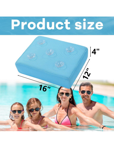 Cojín de Baño MABOZOO Azul 40.64x30.48x10.16 cm con Ventosas