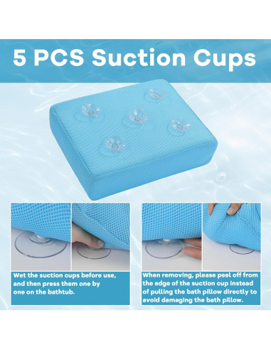 Cojín de Baño MABOZOO Azul 40.64x30.48x10.16 cm con Ventosas