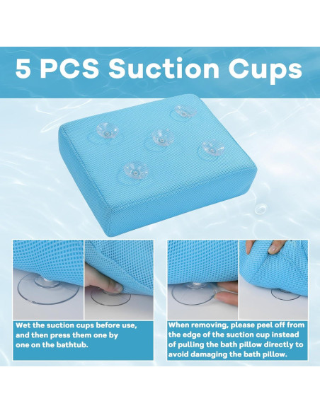 Cojín de Baño MABOZOO Azul 40.64x30.48x10.16 cm con Ventosas