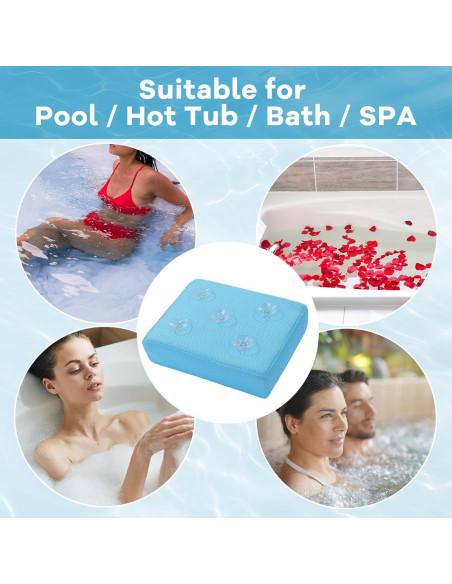 Cojín de Baño MABOZOO Azul 40.64x30.48x10.16 cm con Ventosas