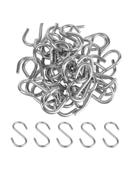 48 Ganchos en S de Acero Inoxidable 304 30mm AUXBC 48 Ganchos en S de Acero Inoxidable 304 30mm AUXBC