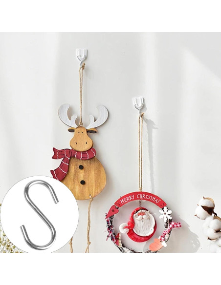 48 Ganchos en S de Acero Inoxidable 304 30mm AUXBC 48 Ganchos en S de Acero Inoxidable 304 30mm AUXBC