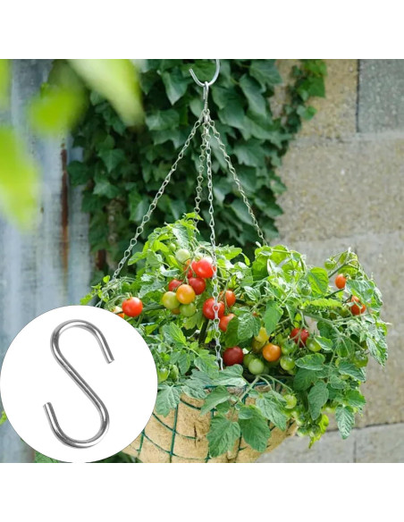 48 Ganchos en S de Acero Inoxidable 304 30mm AUXBC 48 Ganchos en S de Acero Inoxidable 304 30mm AUXBC