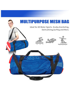 Bolsa de Deporte Duffle Dawitrly Grande Malla Buceo Azul 2