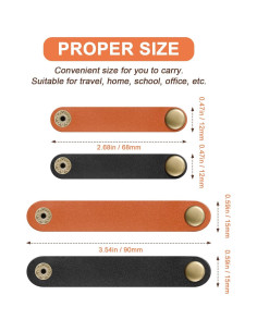 52 Piezas Organizador de Cables Weewooday Cuero PU Negro Marrón 2