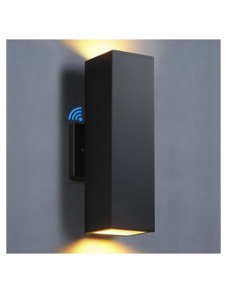 Lámpara de Pared Exterior SHIMR Dusk to Dawn 30cm Negra Lámpara de Pared Exterior SHIMR Dusk to Dawn 30cm Negra