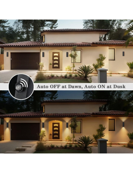 Lámpara de Pared Exterior SHIMR Dusk to Dawn 30cm Negra Lámpara de Pared Exterior SHIMR Dusk to Dawn 30cm Negra