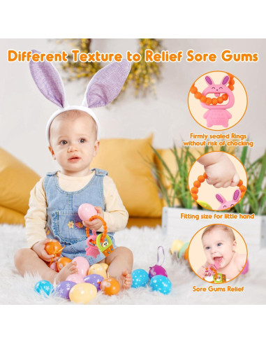 Anillo de Dentición NPET Cesto de Pascua Silicona 3-12 Meses