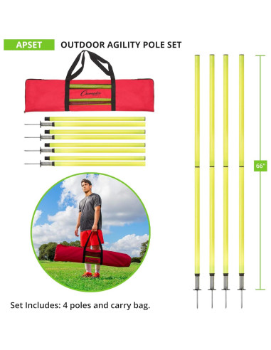 Conjunto de postes de agilidad Champion Sports APSET amarillo