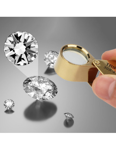 Lupa de bolsillo Rongon 30X con estuche retráctil 21mm