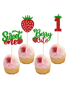 24 Adornos para Cupcakes Dulce Uno Ephlyn Verde 11cm