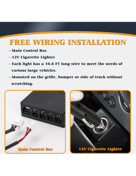 Kit de luces estroboscópicas LED V-SEK 8 piezas ámbar y blanco