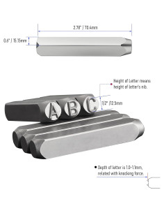 Juego de Sellos de Letras FOCMKEAS 27PCS 12.5mm para Estampado 2