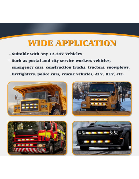 Kit de luces estroboscópicas LED V-SEK 8 piezas ámbar y blanco