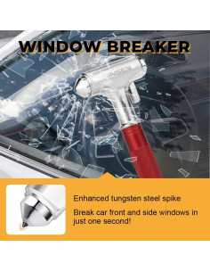 Cortador de Cinturón y Martillo Rompevidrios SINSEN Rojo 2