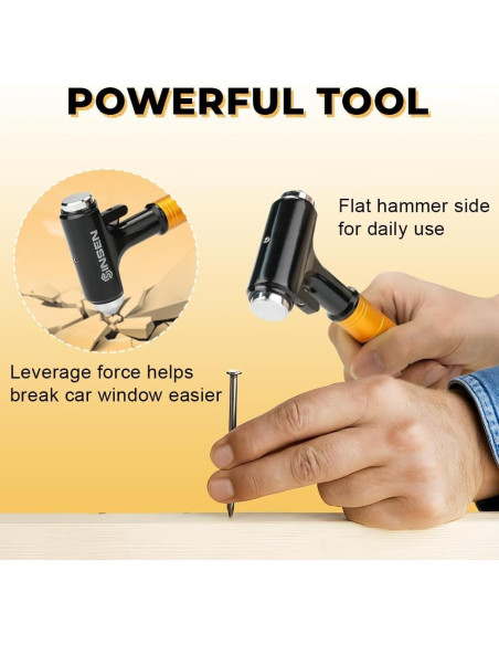 Cortador de Cinturón y Martillo Rompevidrios SINSEN Rojo