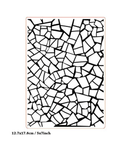 Plantilla de Embossing 3D Arbuya Textura Vidrio Roto 12.7x17.8cm 2