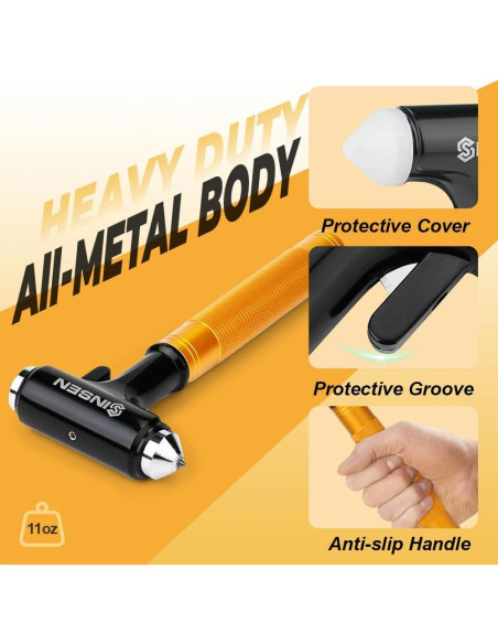 Cortador de Cinturón y Martillo Rompevidrios SINSEN Rojo