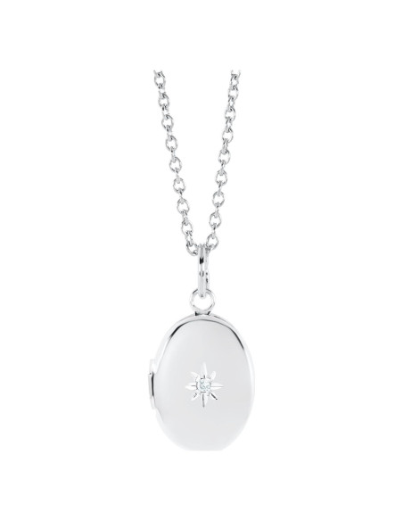 Collar medallón ovalado plata esterlina Amazon Essentials 38.1 cm