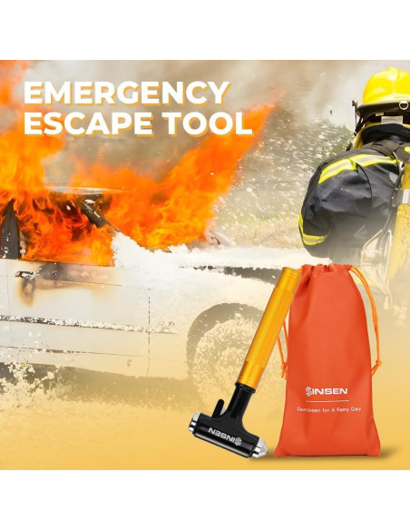 Cortador de Cinturón y Martillo Rompevidrios SINSEN Rojo